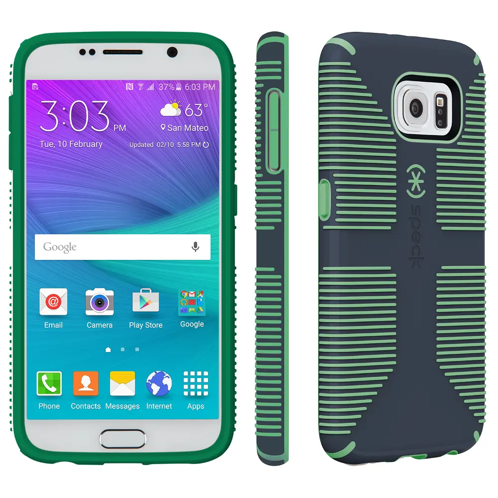 Speck CandyShell Grip Case for Galaxy S6 - Charcoal Gray/Dragon Green-1