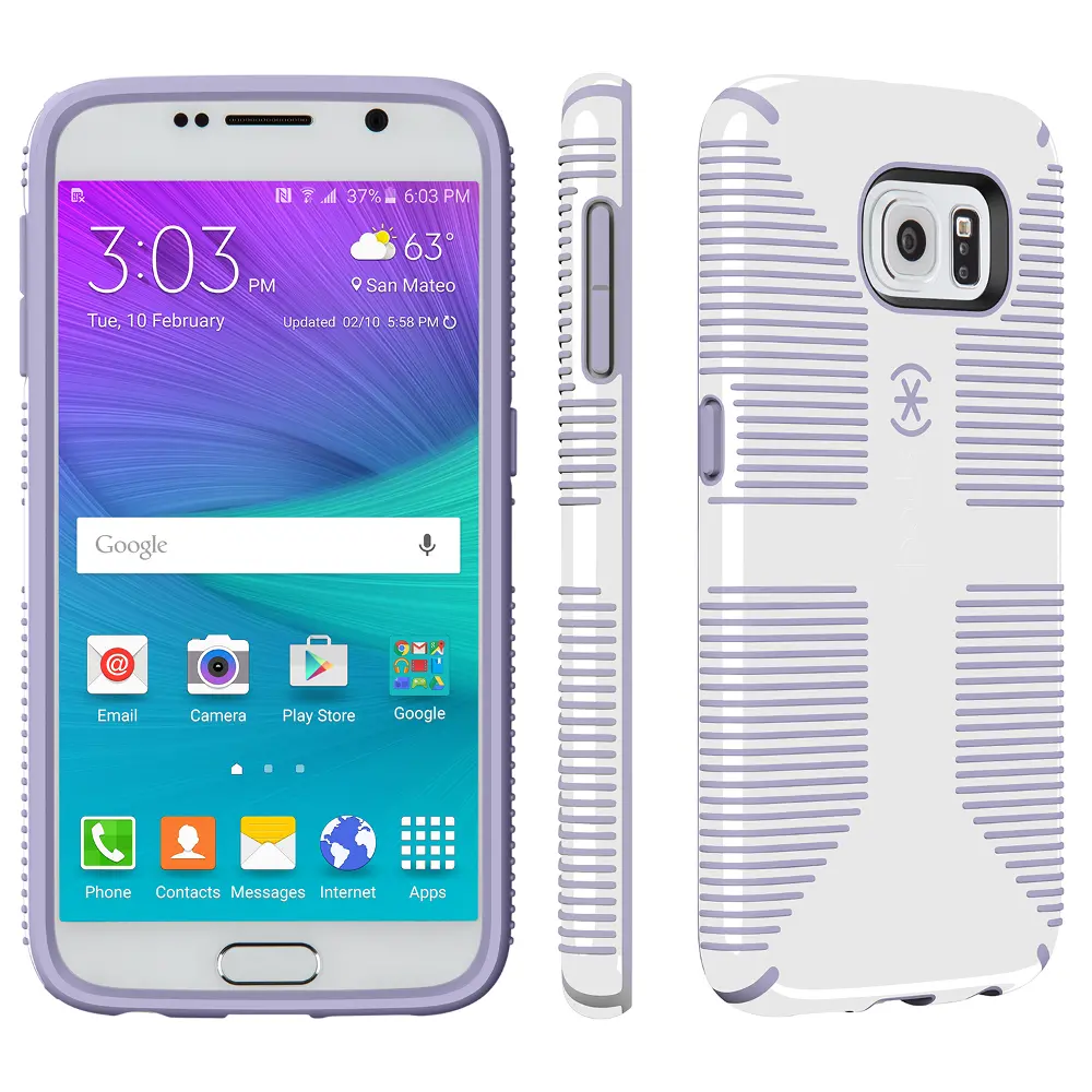 Speck CandyShell Grip Case for Galaxy S6 - White/Heather Purple-1