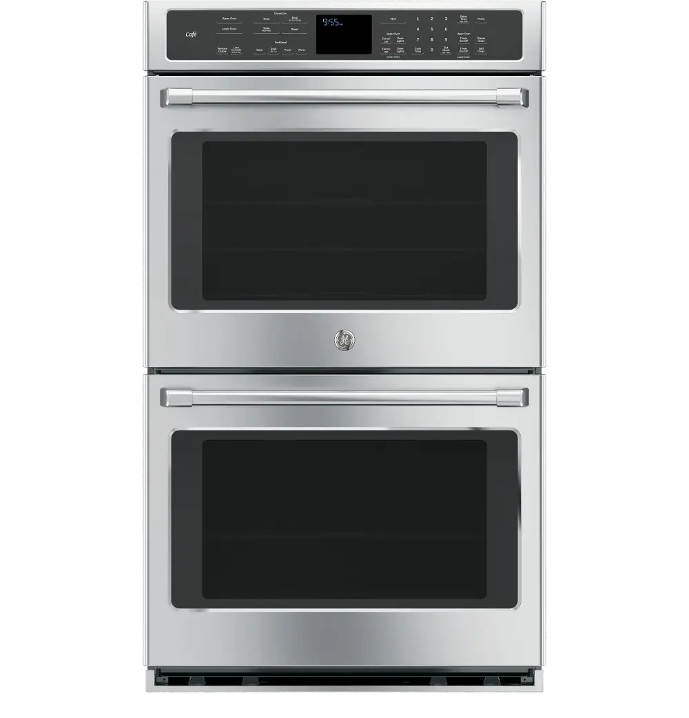 CT9550SHSS Cafe 30 Inch Smart Double Convection Wall Oven - 10 cu. ft. Stainless Steel-1