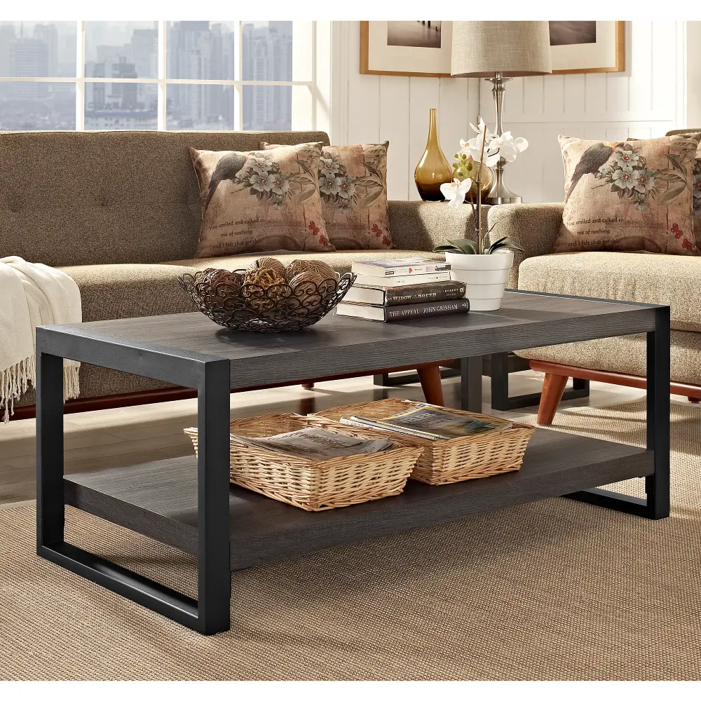 W48CGCTCL Modern Charcoal Gray Coffee Table - Angelo Home-1