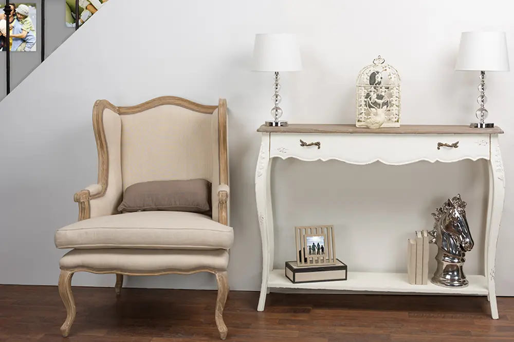 ACT9VO/M-B-CA Traditional White Console Table - Bourbonnais-1
