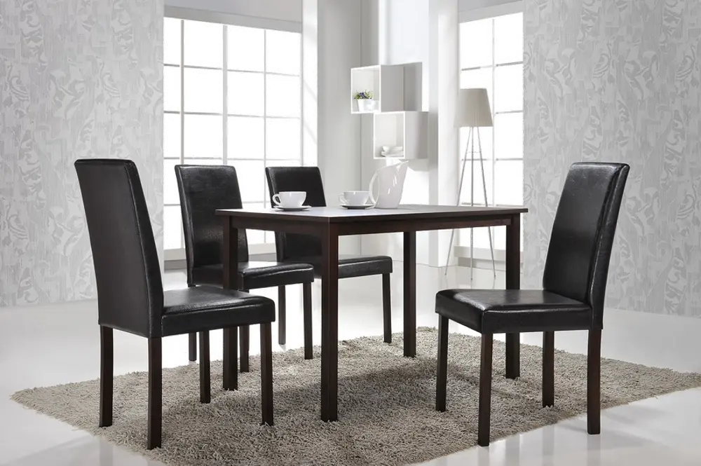 ANDREW-DINING-TABLE Transitional Dark Brown Dining Room Table - Andrew-1