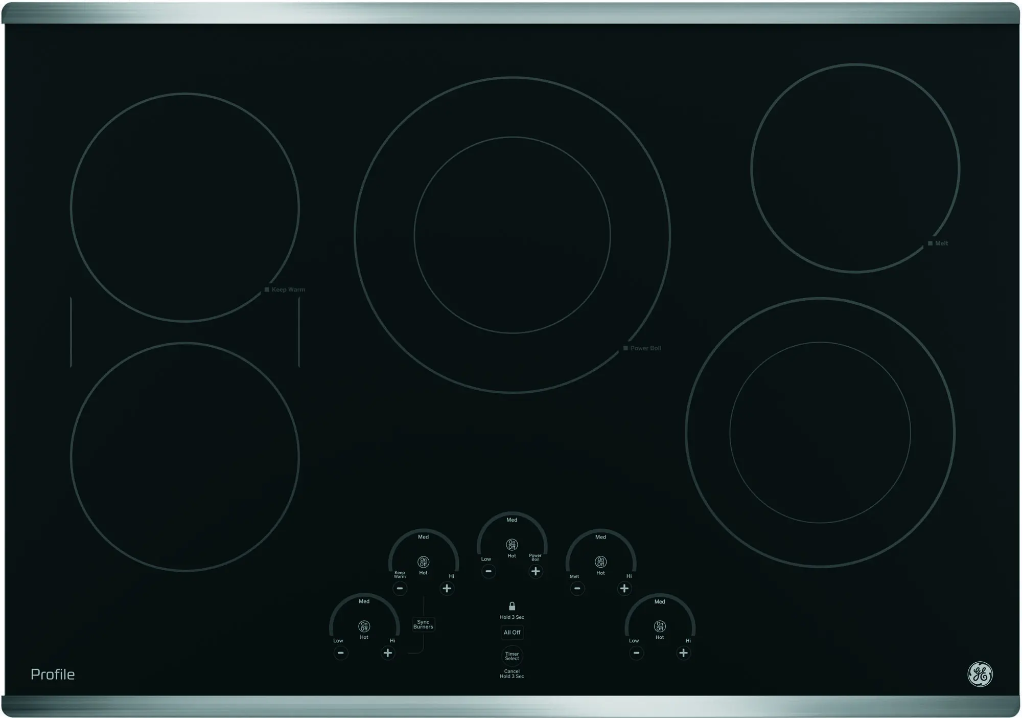 GE Profile PHP9030DJBB 30-Inch Built-In Induction Cooktop, Black