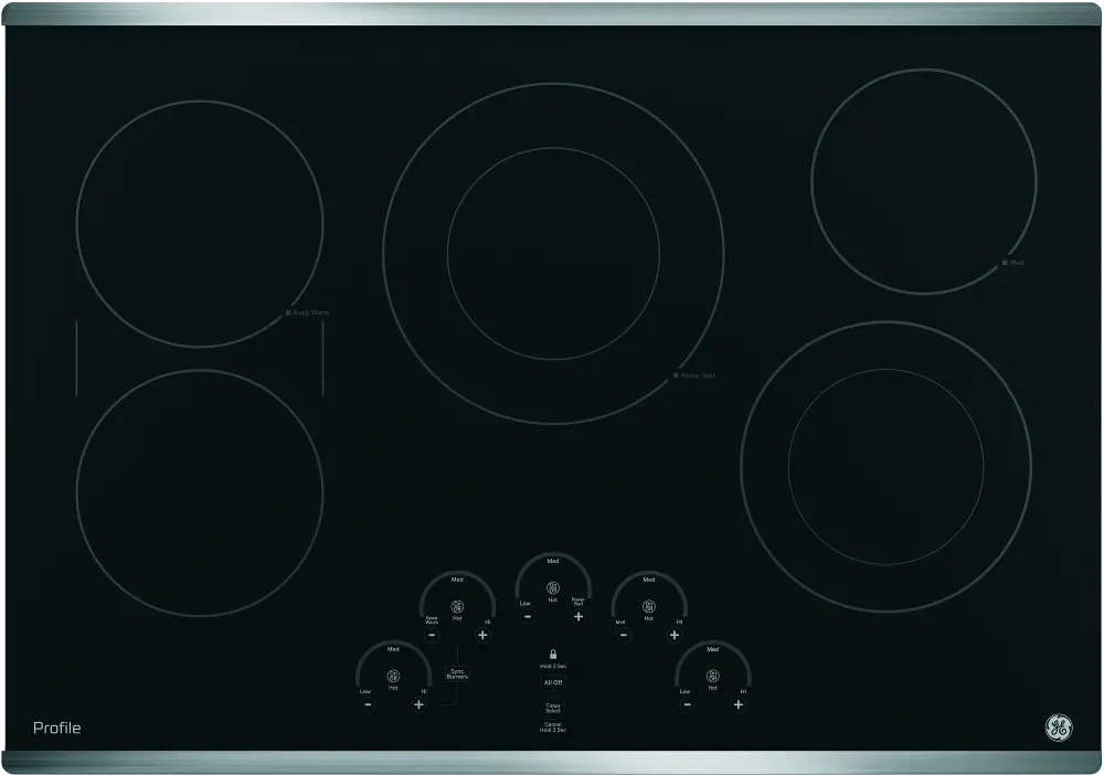 PP9030SJSS GE Profile 30 Inch Smoothtop Electric Cooktop - Stainless Steel-1