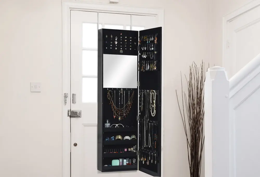 GLD12211-Black Black Jewelry Armoire - Reflections -1