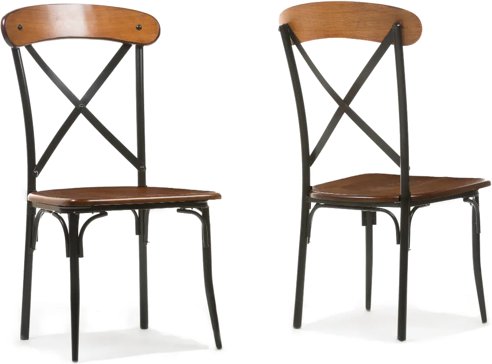 CDC222-DS2 Broxbrun Industrial Brown Dining Chairs (Set of 2)-1