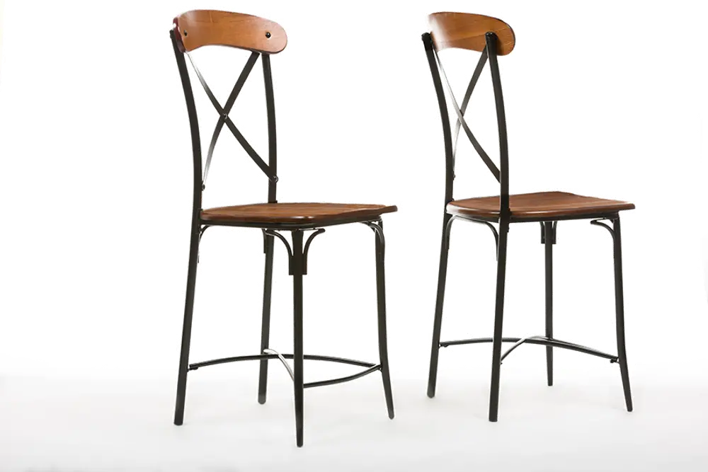 CDC222-PP2 Broxburn Industrial Brown Counter Height Stools (Set of 2)-1