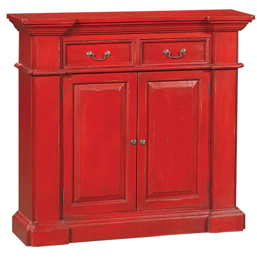 Deep Red Distressed Side Board-1