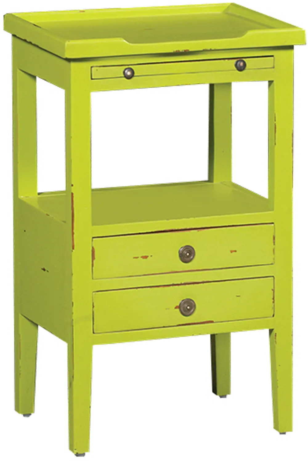 Groovy Green Distressed Accent Table - Aries-1