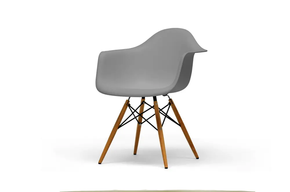 DC-866-GREY Modern Gray Shell Chair Pair - Pascal -1