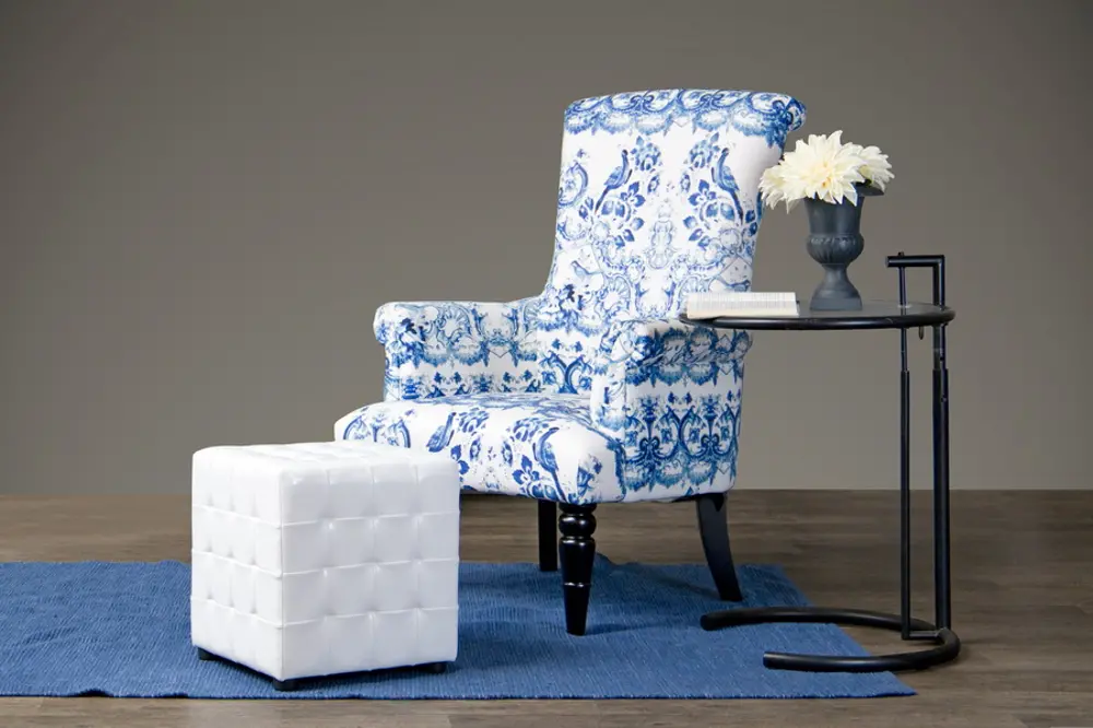 TSF-71010-CC Porcelain Flower & Bird Accent Arm Chair - Darlington-1