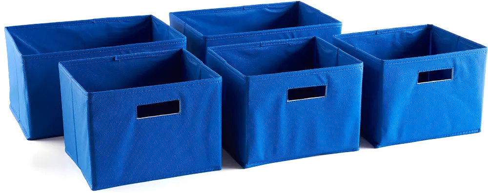 Blue Storage Bins (Set of 5) - Essentials -1