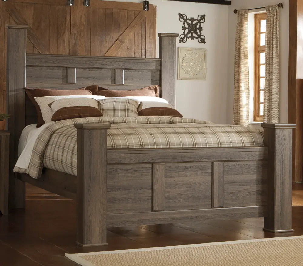 Rustic Modern Driftwood  Queen Bed - Fairfax-1