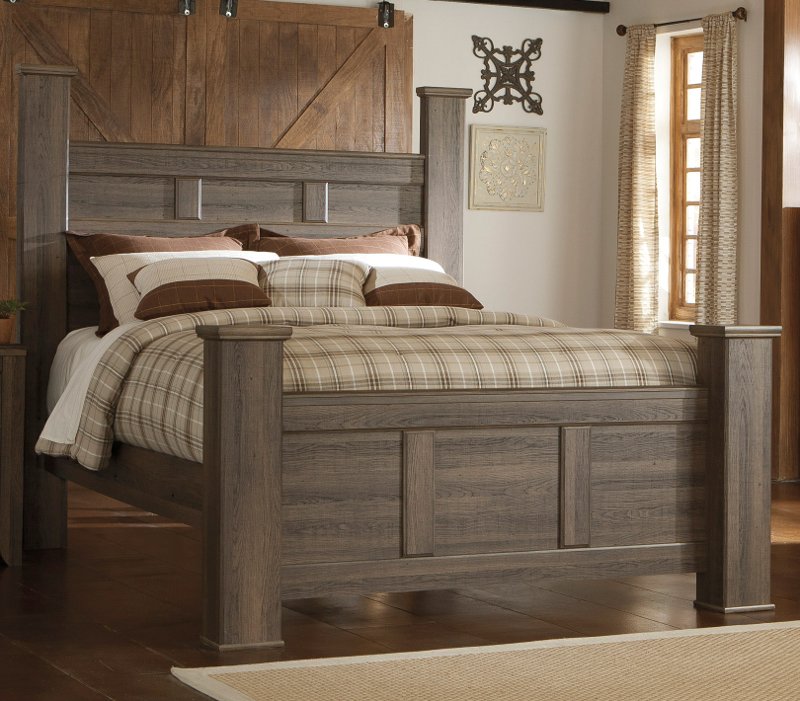Rustic Modern Driftwood Queen Bed, Modern Wood Bed Frame King