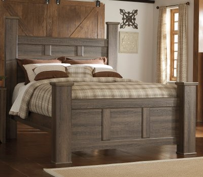 Contemporary Rustic Oak King Size Bed Trinell Rc Willey Furniture Store