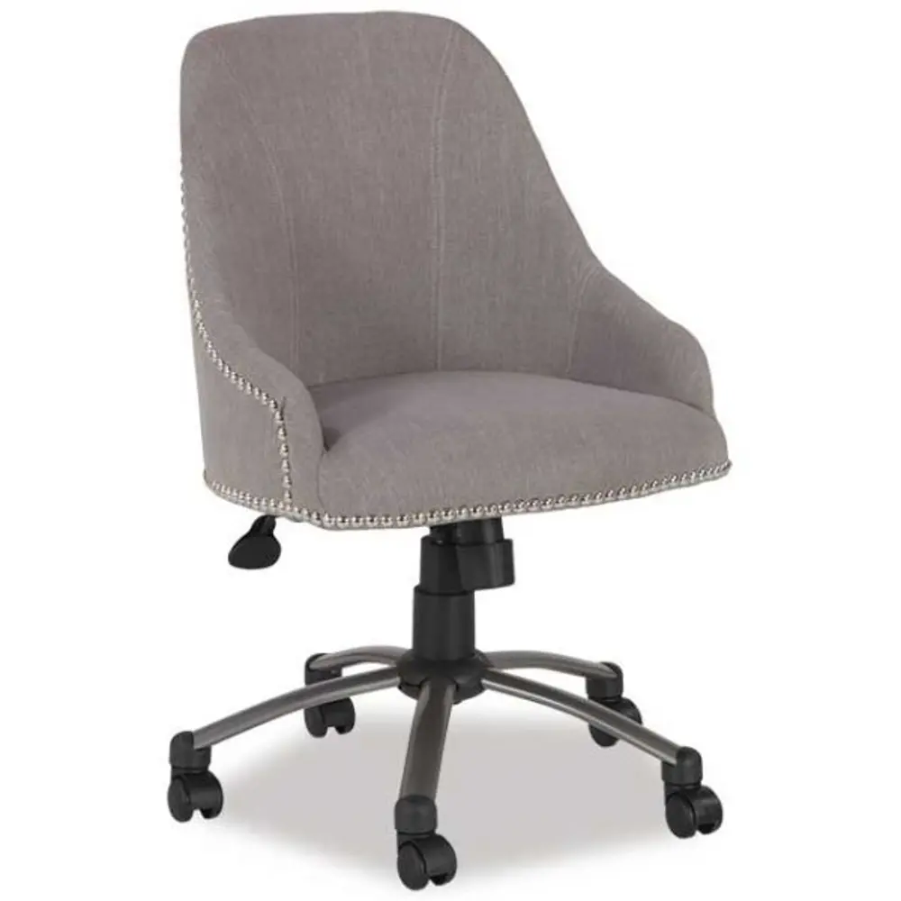 Gray Linen Office Chair-1