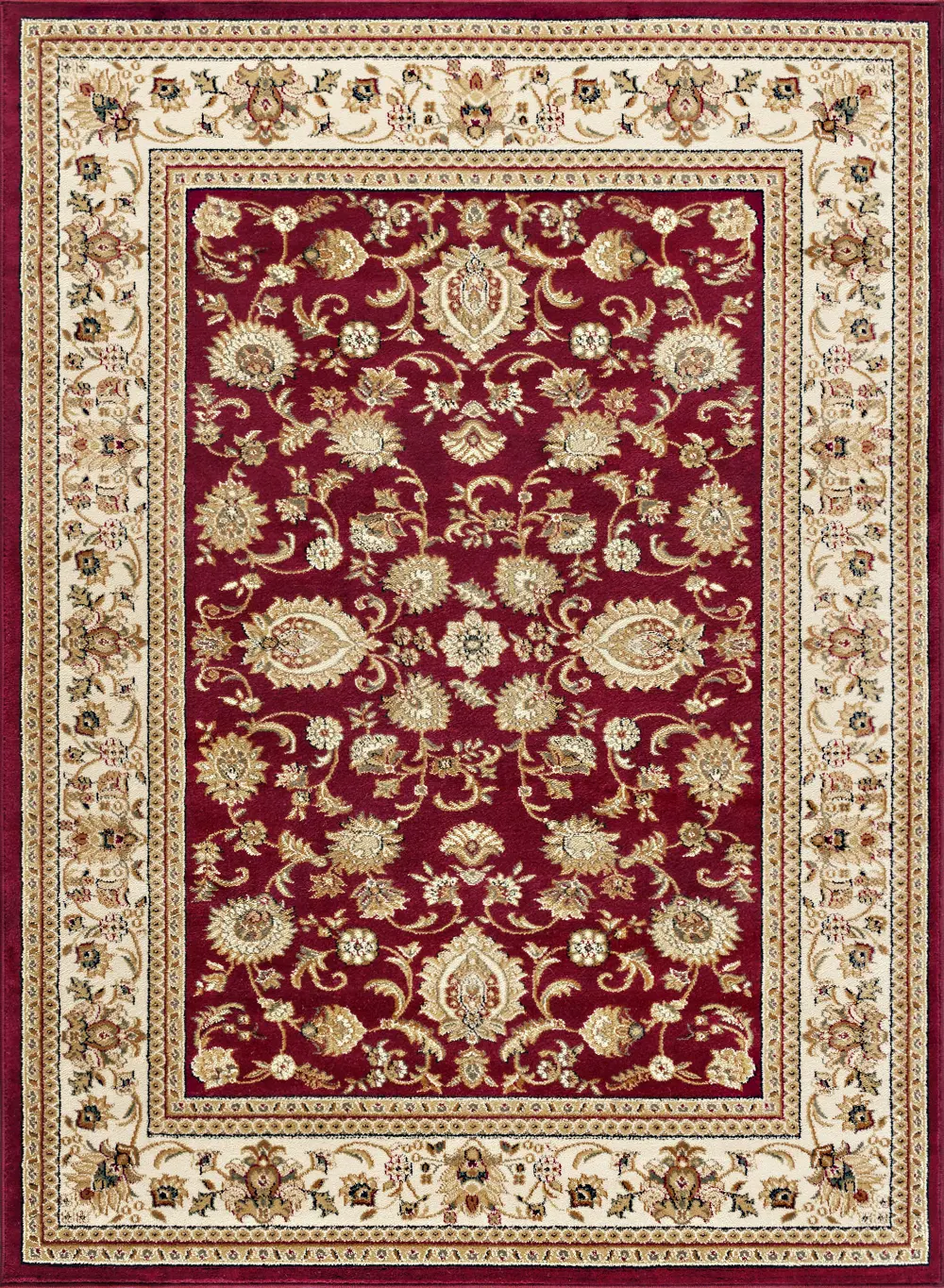 SNS47208x11 8 x 10 Large Red and Beige Area Rug - Sensation-1
