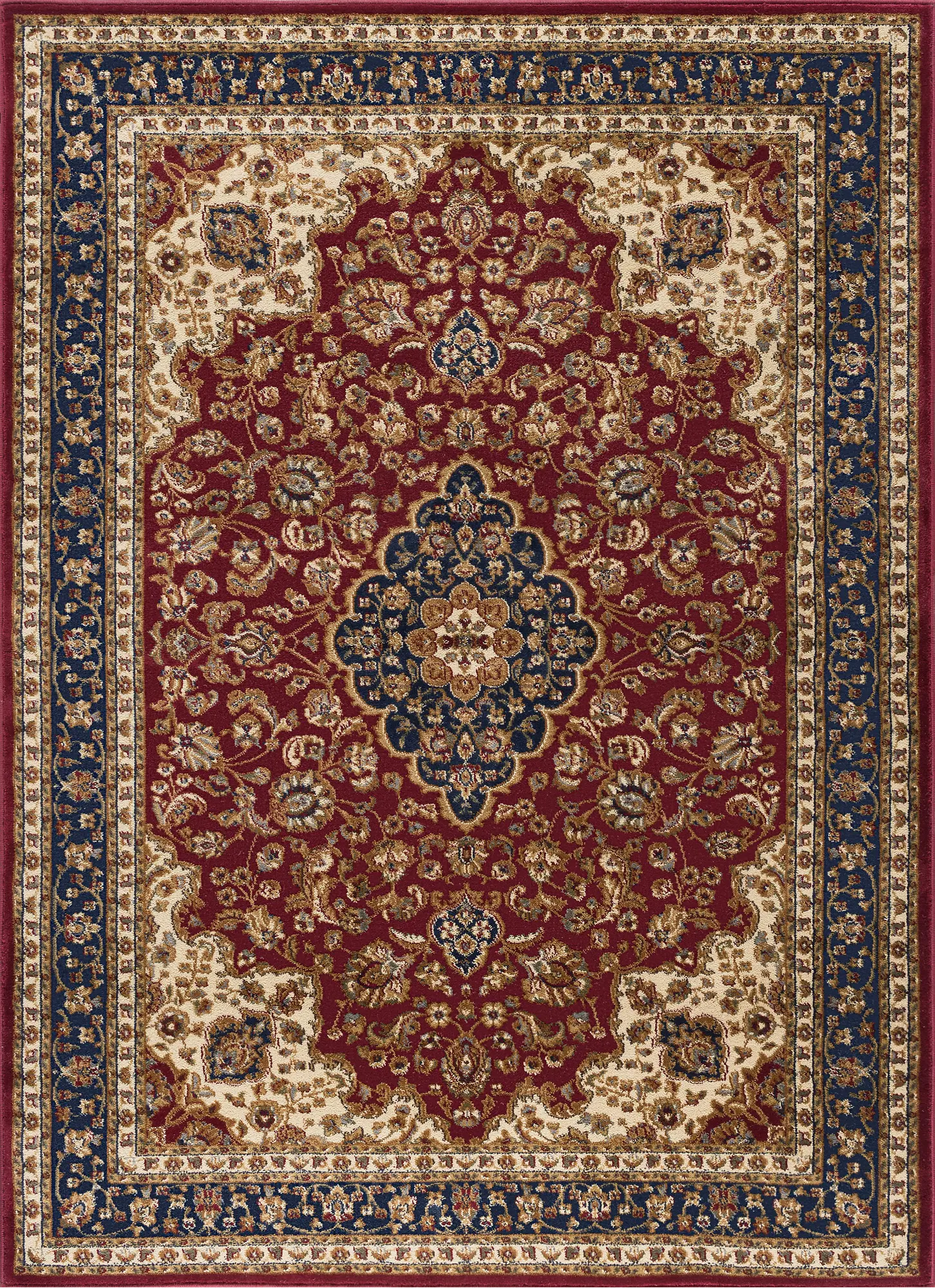 SNS47805X8 5 x 7 Medium Navy Blue and Red Area Rug - Sensatio sku SNS47805X8