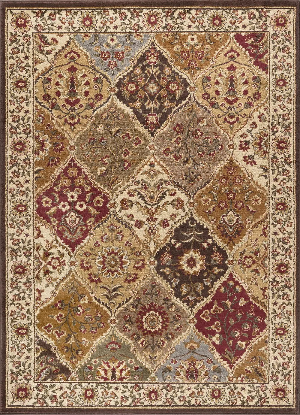 ELG51205x7 5 x 7 Medium Tan and Red Area Rug - Elegance-1