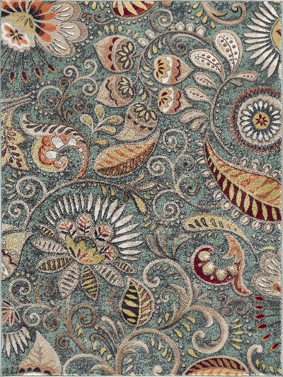 8 X 10 Large Aqua Blue Mocha Brown And Gold Area Rug Capri Rc Cpr1009 8x10 8 X 10 Large Aqua Blue Mocha Brown And Gold Area Rug