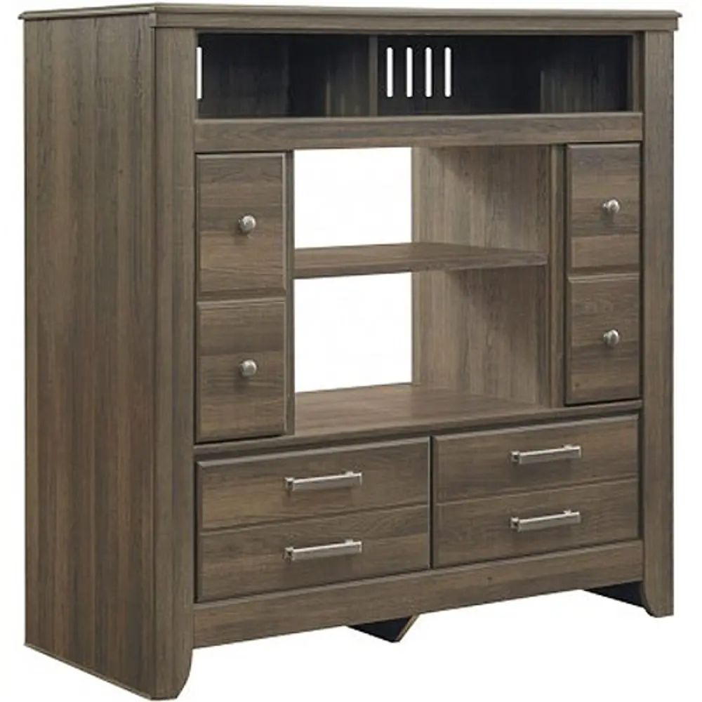 Rustic Modern Driftwood Brown TV Chest of Drawers - Fairfax-1