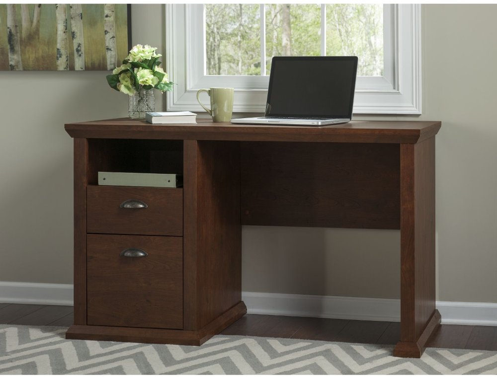 Yorktown Cherry Single Pedestal Desk - Bush Furniture