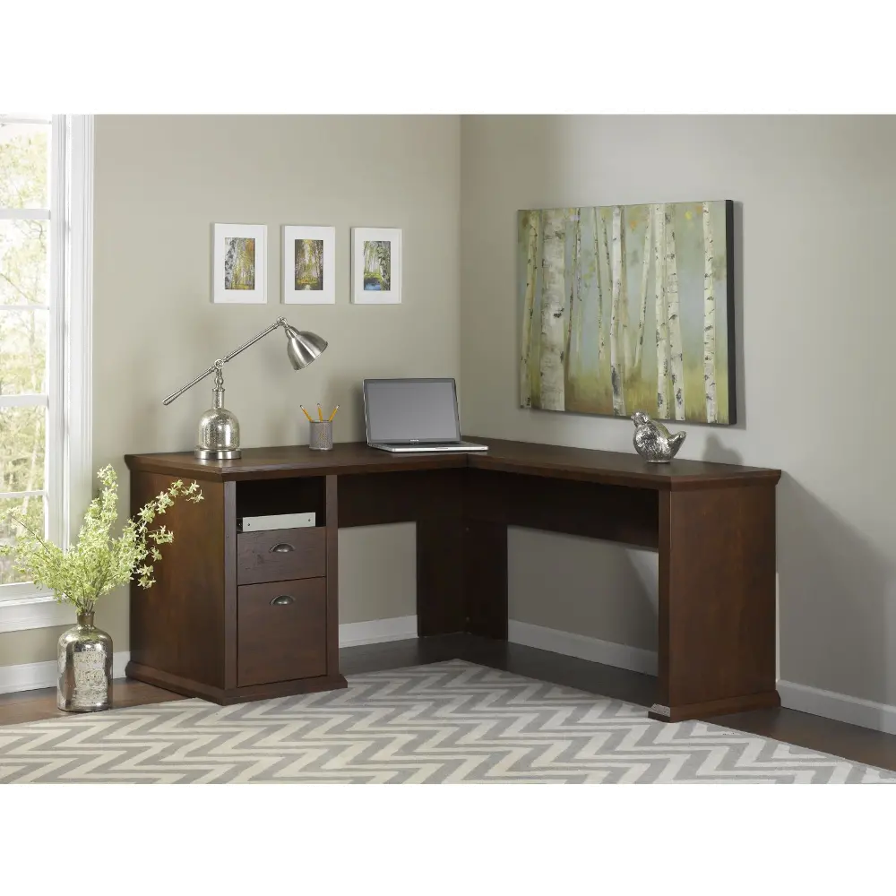 WC40330-03 Yorktown Cherry L-Desk (60 Inch) - Bush Furniture-1