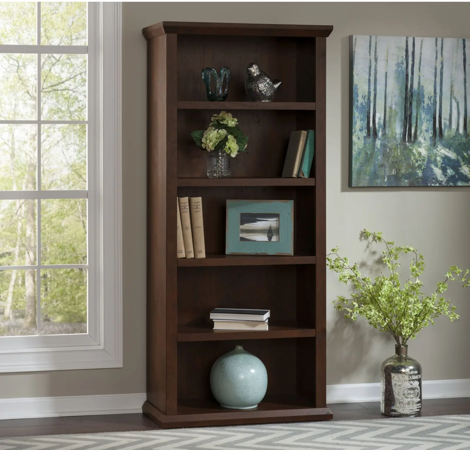 Yorktown Cherry 5-Shelf Bookcase - Bush Furniture
