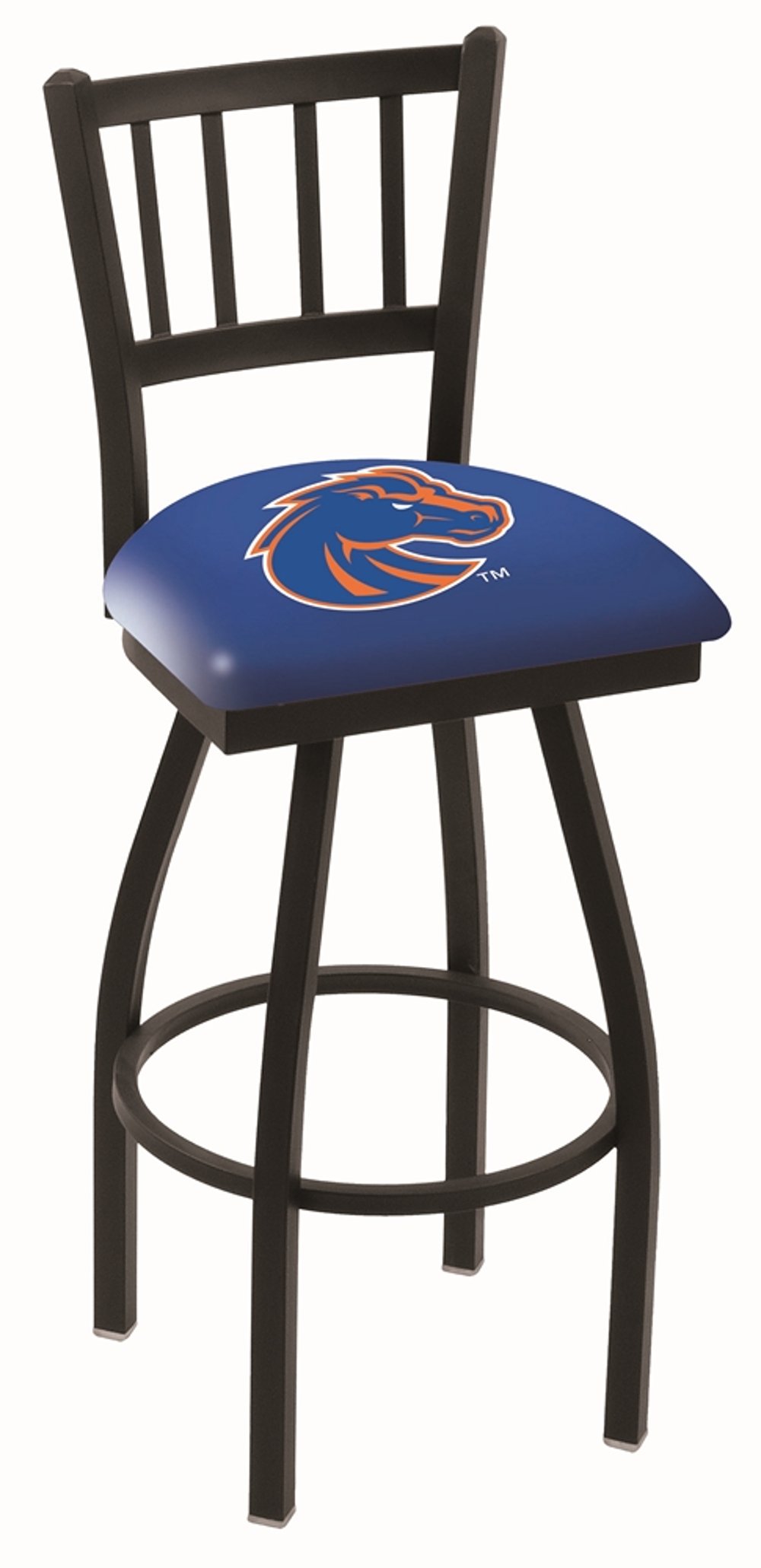 Black Slat Back Swivel Counter Height Stool - Boise State