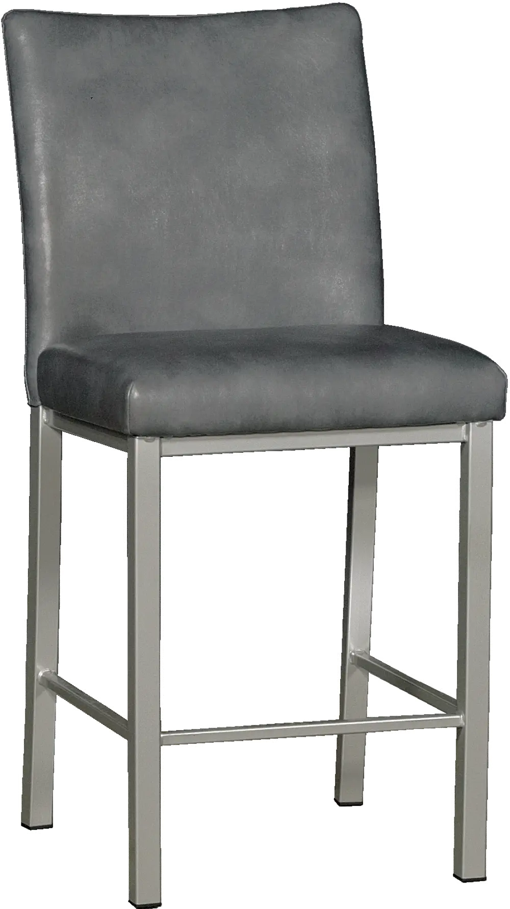Silver and Gray 24 Inch Metal Counter Height Stool-1