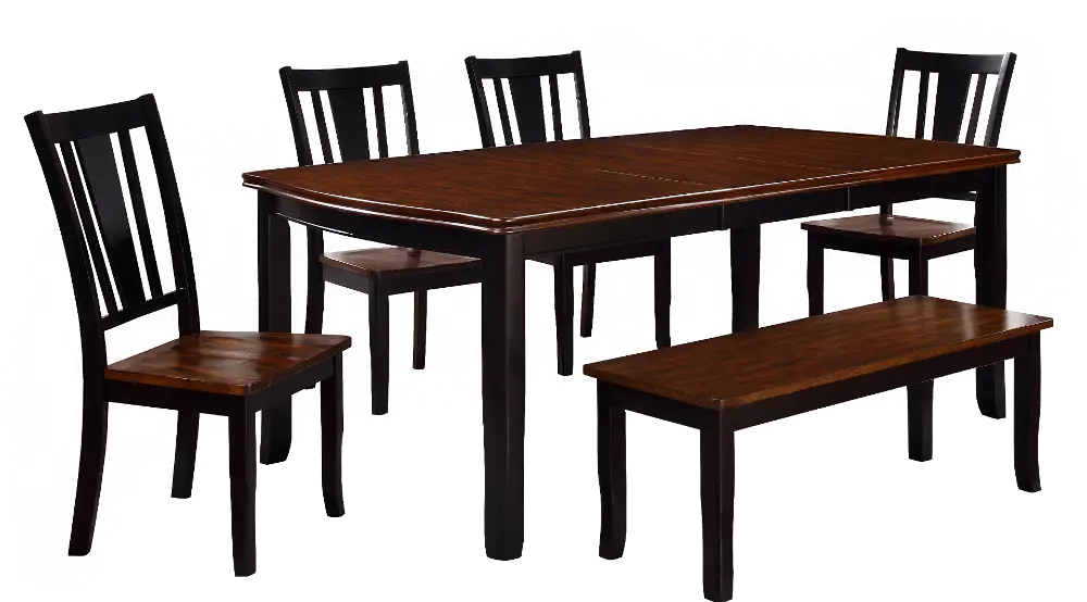 Transitional Black and Cherry 6 Piece Dining Set - Dover-1