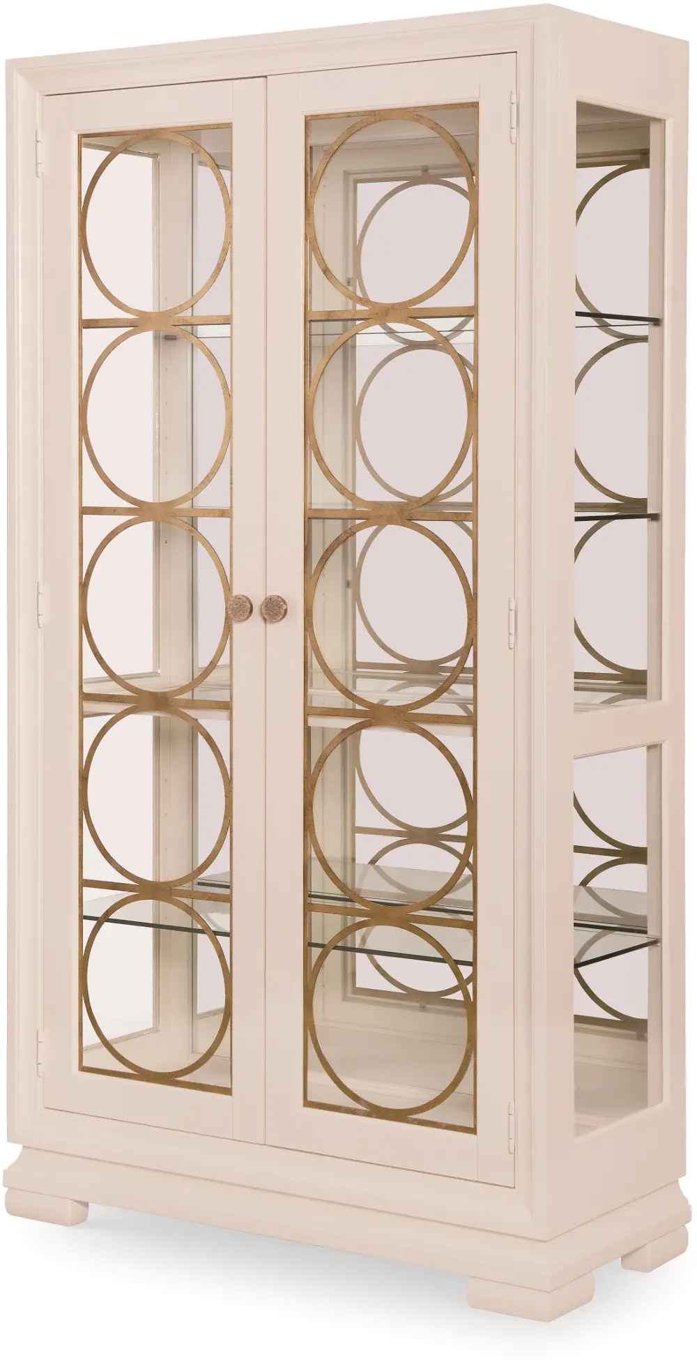 Tower Suite Pearl/Gold China Cabinet-1
