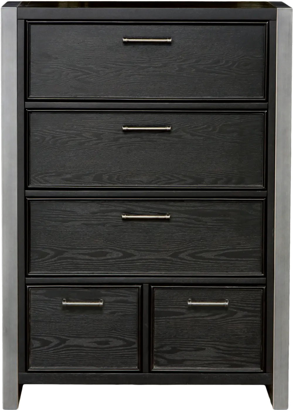 Graphite Brown & Metal Chest of Drawers-1