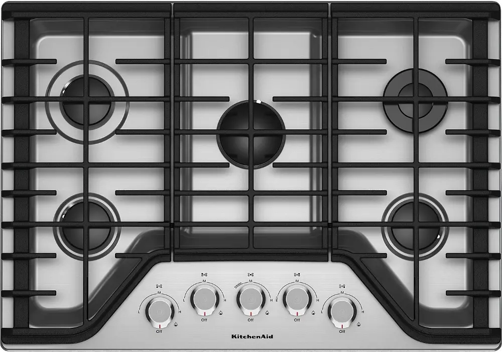 KCGS350ESS KitchenAid 30 Inch Gas Cooktop - Stainless Steel-1