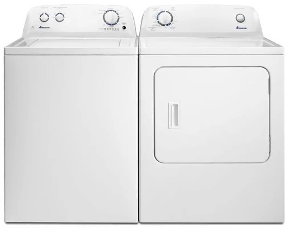 AMANA-4605-ELE-PAIR Amana Electric Washer and Dryer Set - White-1