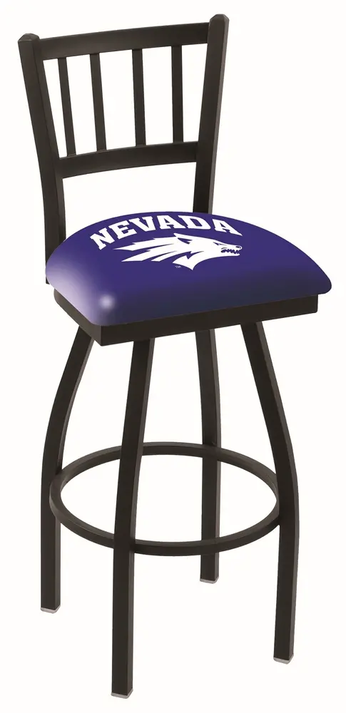 Black Slat Back Swivel Counter Stool - UNR