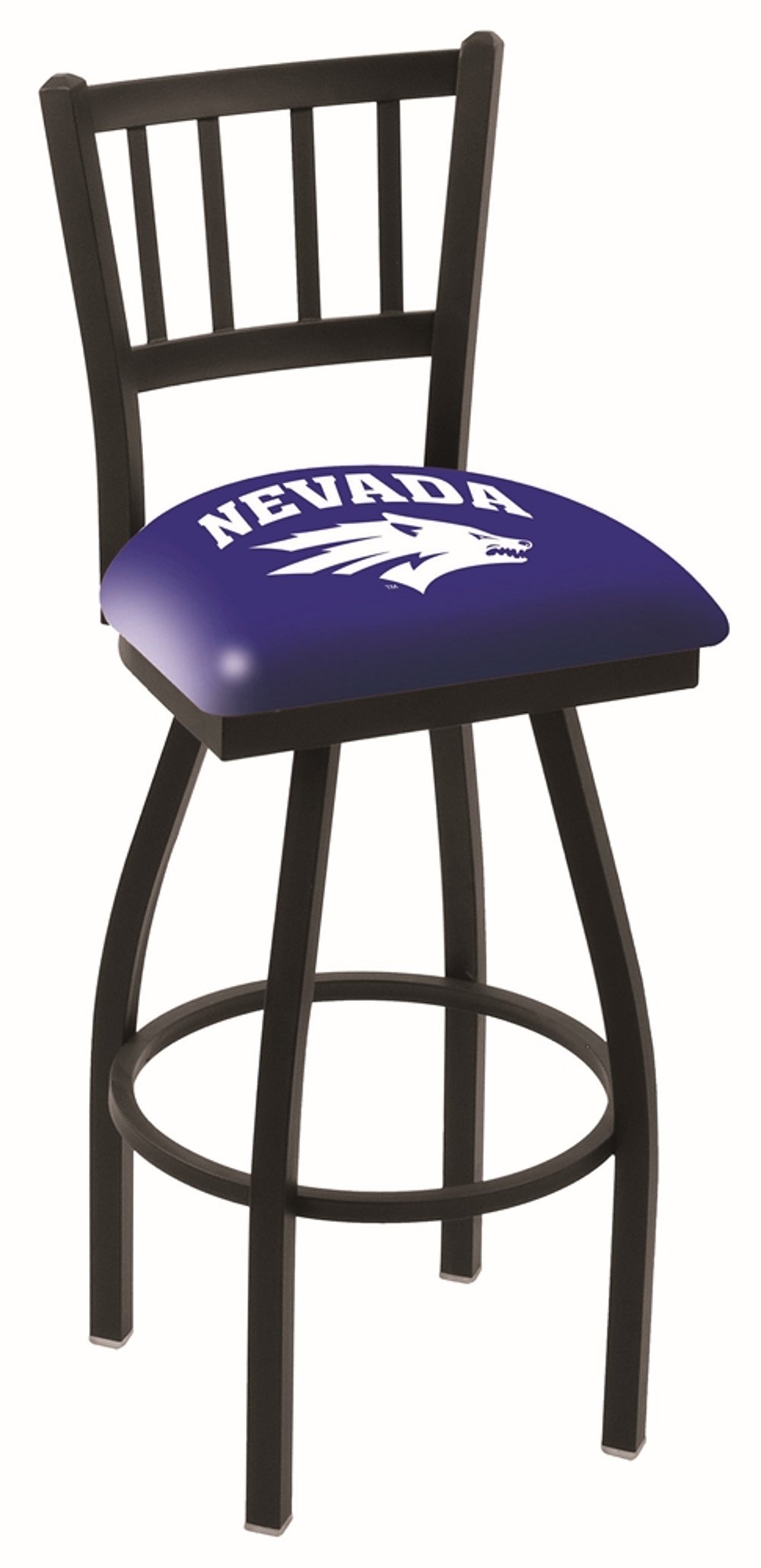 Black Slat Back Swivel Bar Stool -UNR