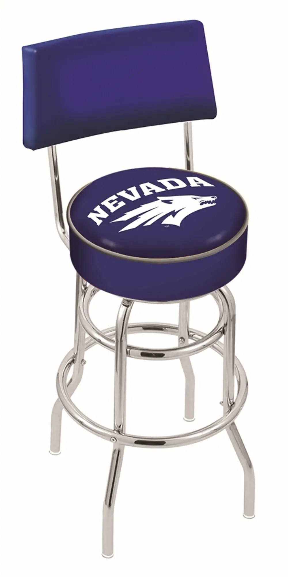 Chrome Swivel Counter Height Stool with Back Rest - UNR-1