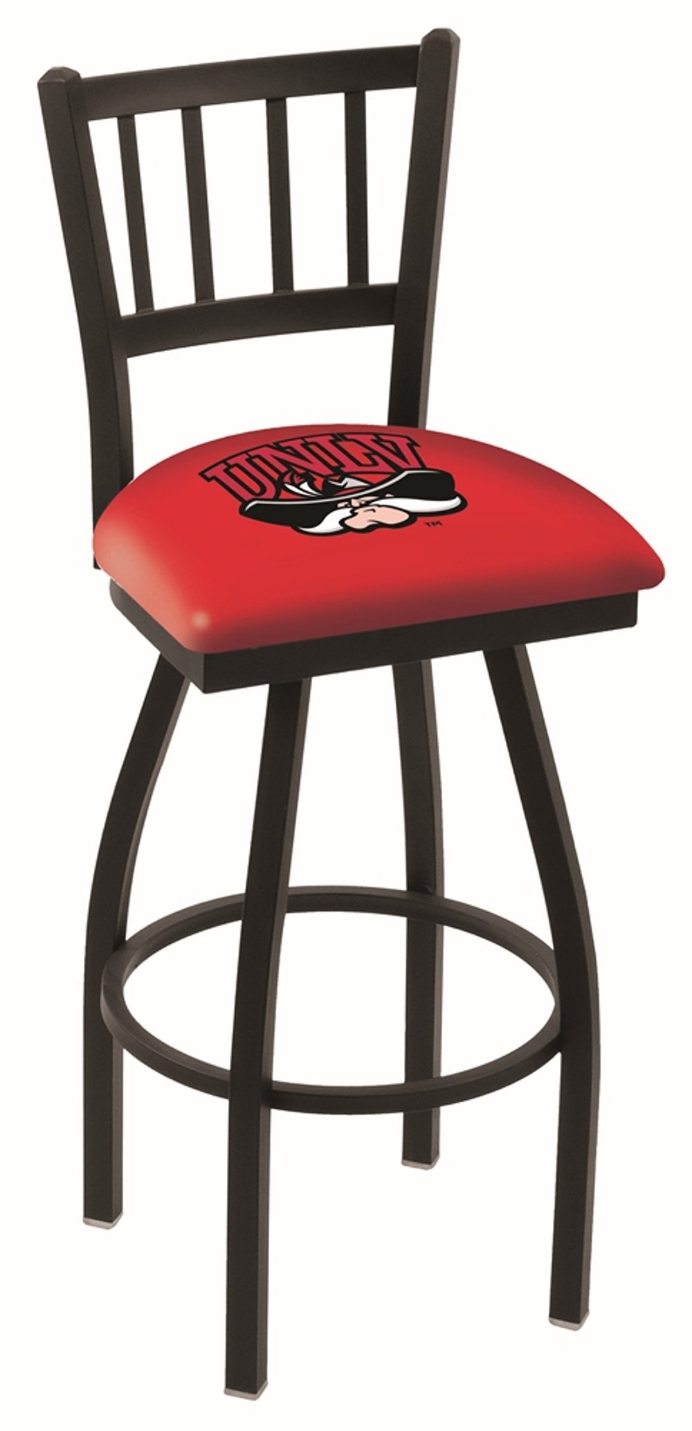 Black Slat Back Swivel Counter Height Stool - UNLV