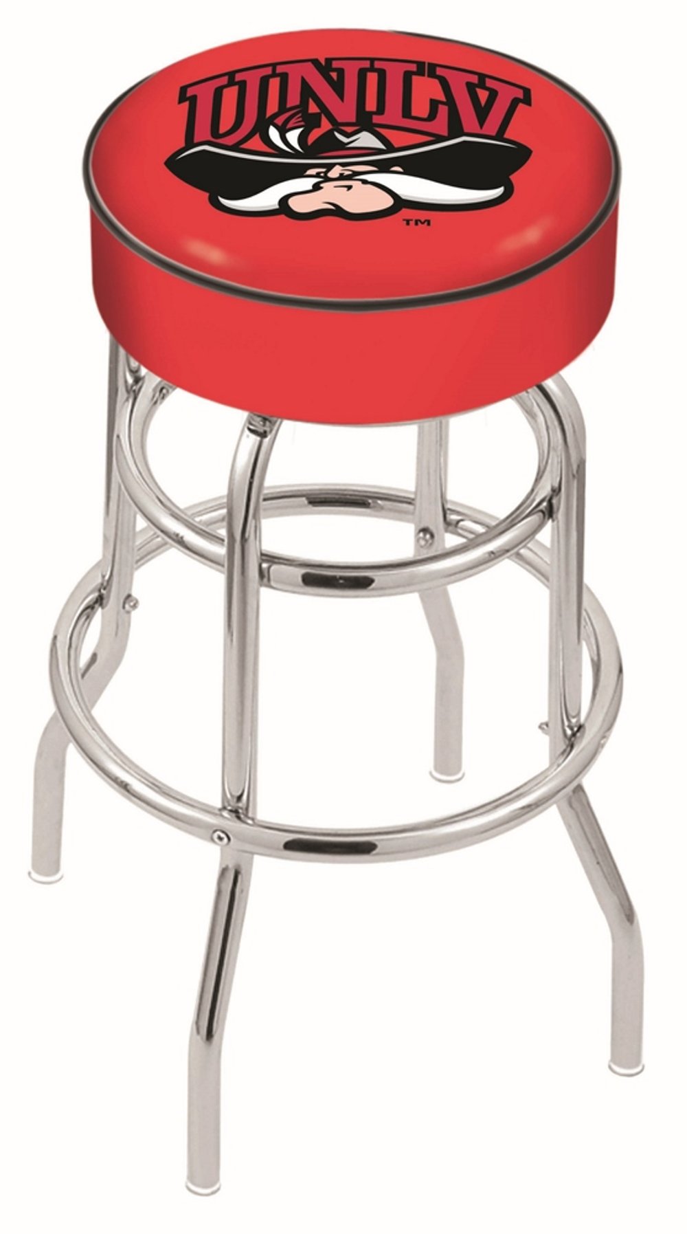 4736575 Chrome Double Ring Swivel Counter Height Stool - U sku 4736575