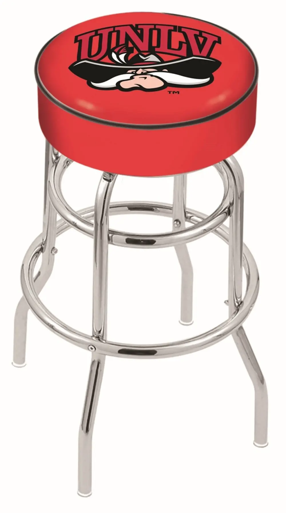 Chrome Double Ring Swivel Counter Height Stool - UNLV-1