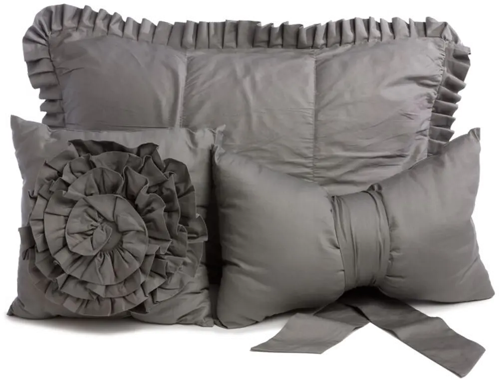 Beddy's Modern Gray Ruffle Pillow Collection-1