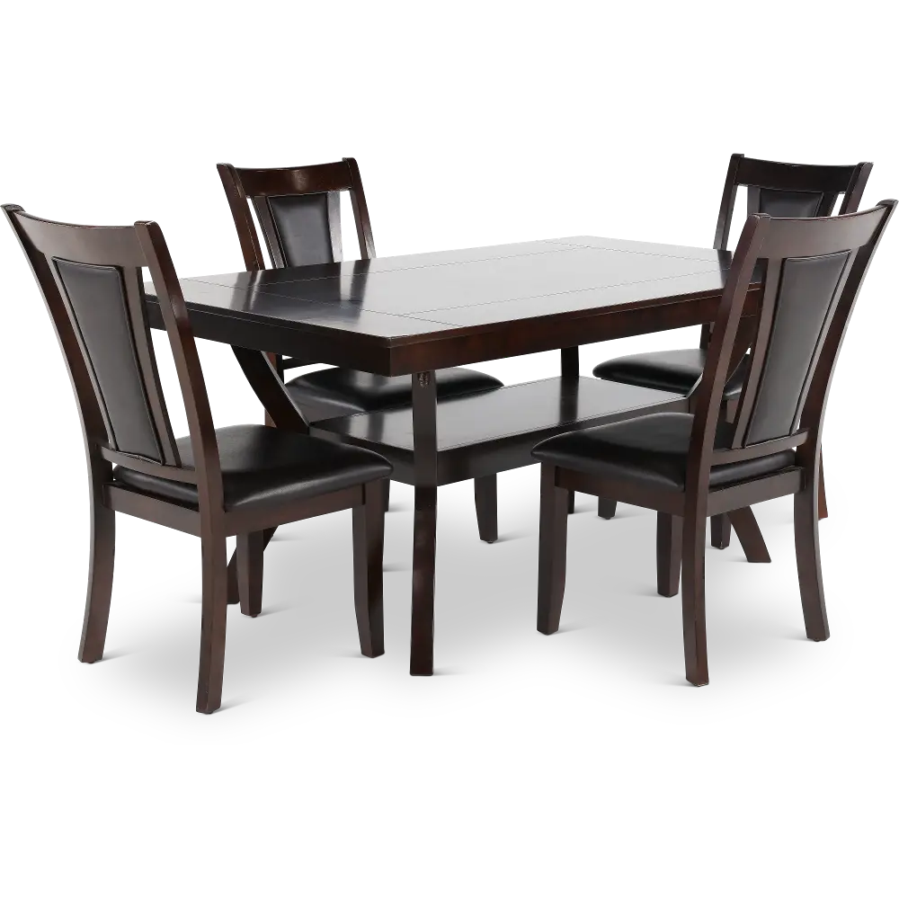 Brent Dark Cherry 5 Piece Dining Room Set-1