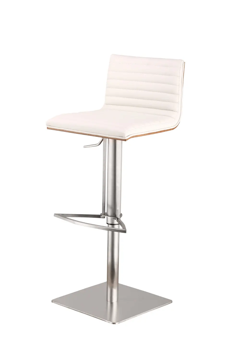 LCCASWBAWHB201 Stainless Steel & White Adjustable Bar Stool - Café-1