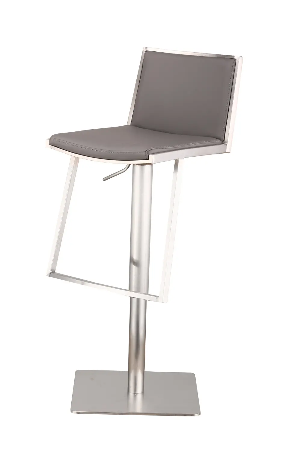 LCIBSWBAGRB201 Modern Stainless Steel and Gray Adjustable Bar Stool - Ibiza-1