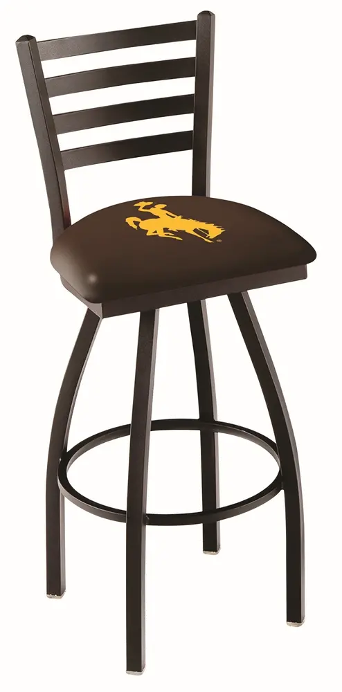 25 Inch Ladder Back Swivel Counter Stool - University of Wyoming