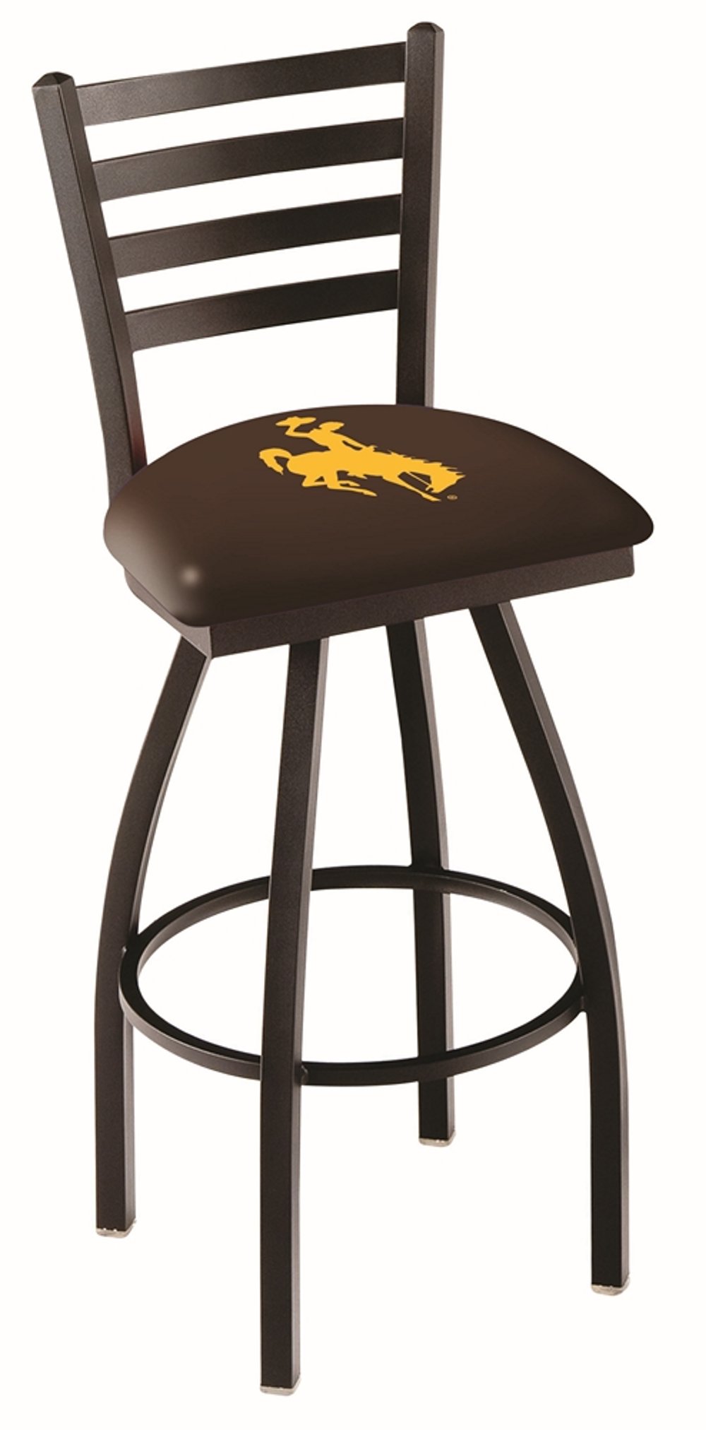 30 Inch Ladder Back Swivel Bar Stool - University of Wyoming