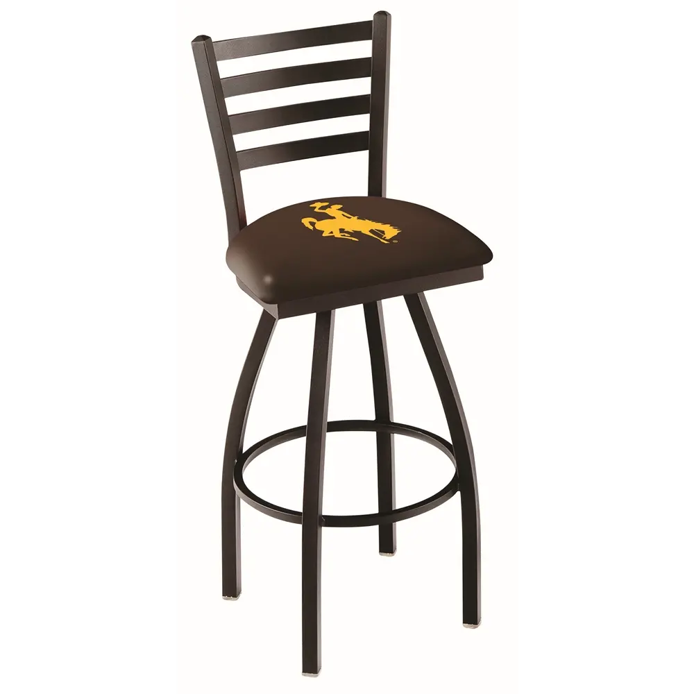 30 Inch Ladder Back Swivel Bar Stool - University of Wyoming-1