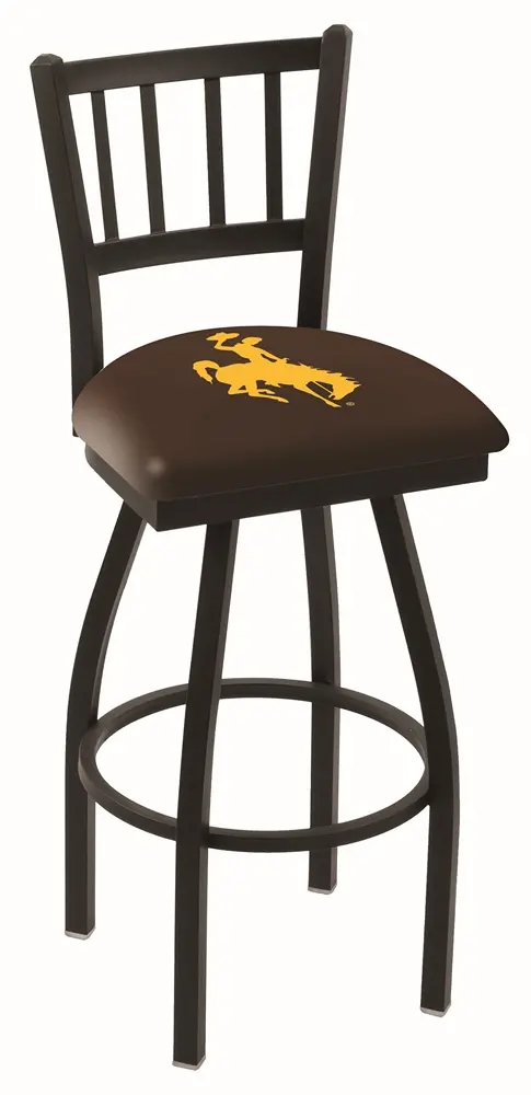 25 Inch Slat Back Swivel Counter Stool - University of Wyoming