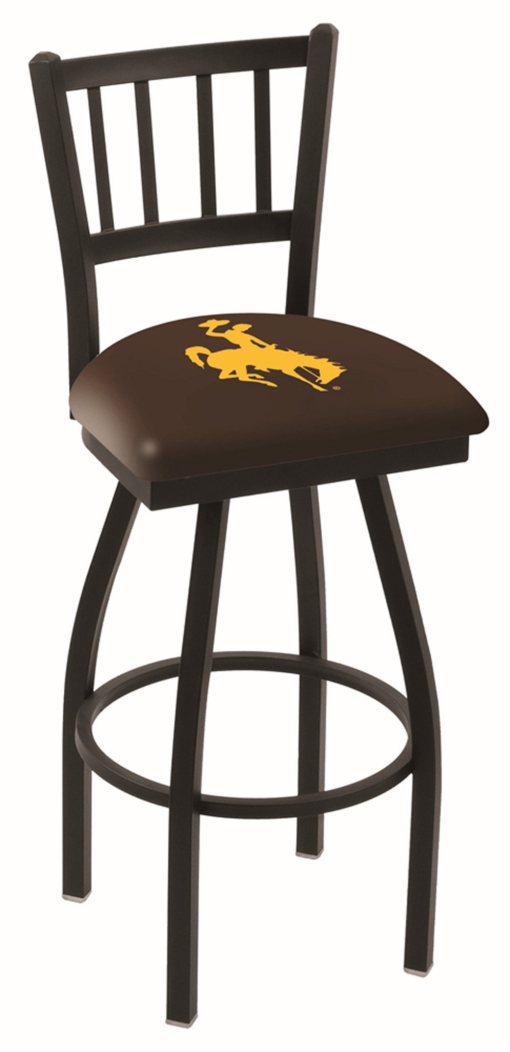 25 Inch Slat Back Swivel Counter Stool - University of Wyoming